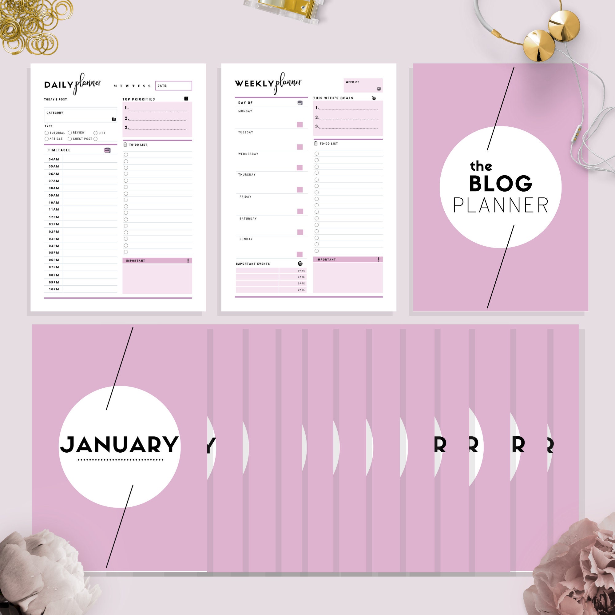 Ultimate Blog Planner, A4, A5, US Letter, Blogging Kit, Blogger Kit ...