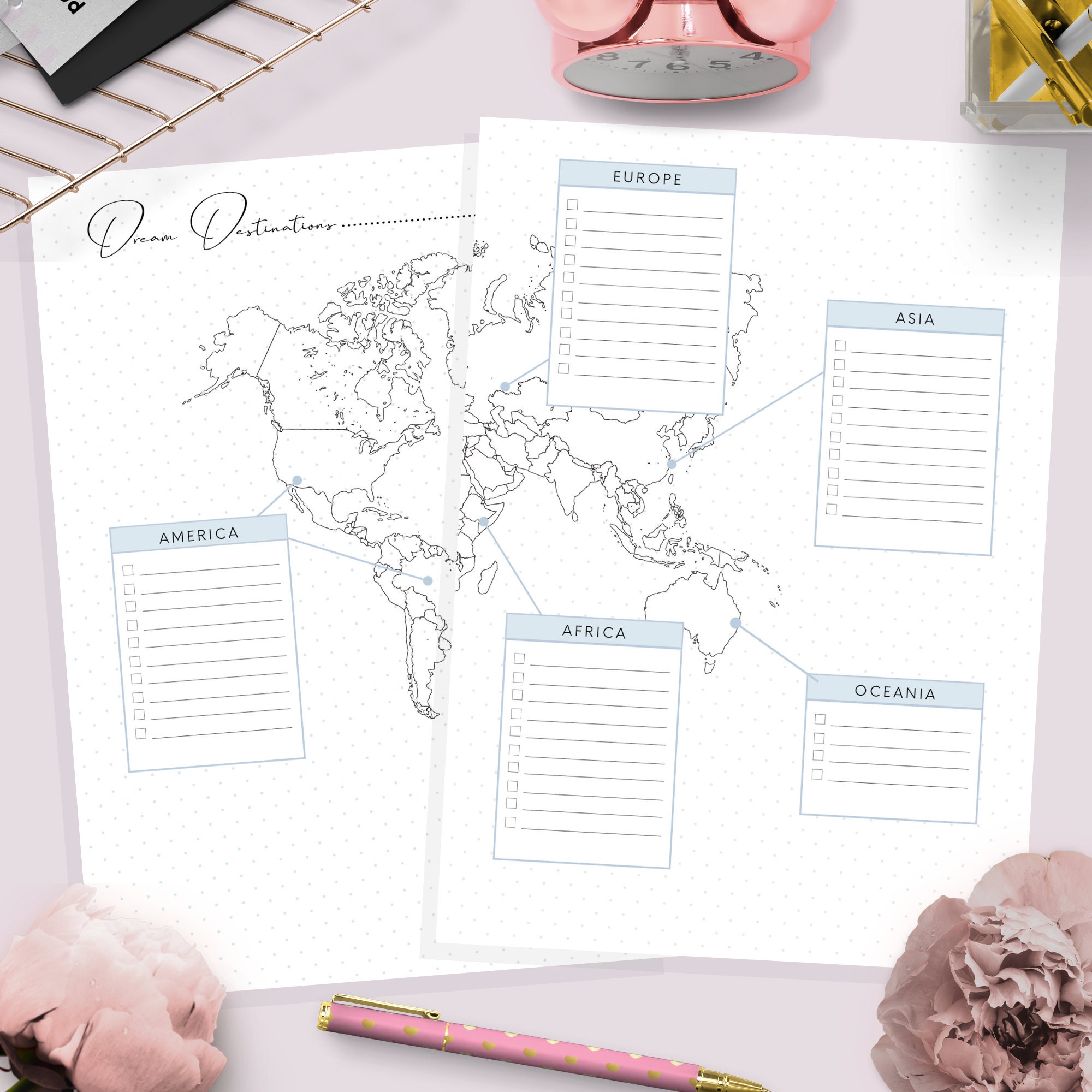 Travel Planner A4 A5 &amp; US Letter Printable Travel Planner - Etsy
