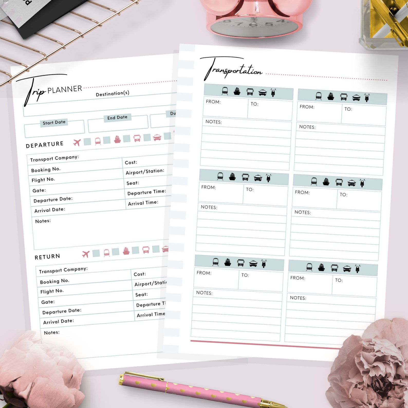 A5, Travel Planner, Printable Travel Planner , Trip Planner, Holiday ...