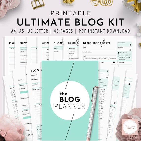 Calendars &amp; Planners Paper Paper &amp; Party Supplies Ultimate Blog Planner ...