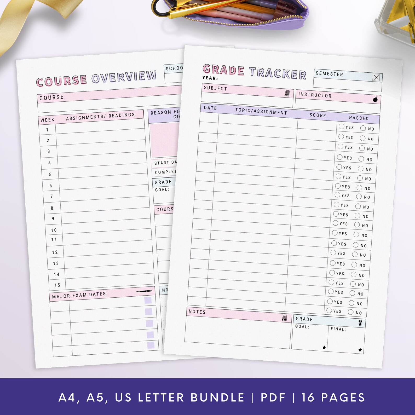 Student Planner Printable , Study Planner, School Planner, College ...