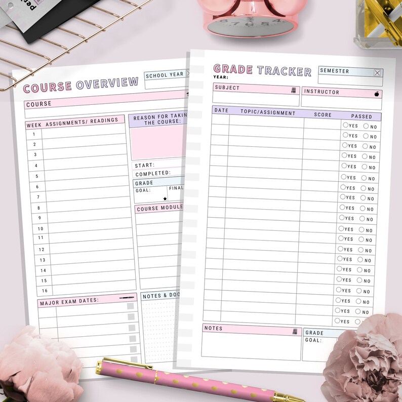 Half Letter, Student Planner Printable , Study Planner, School Planner ...