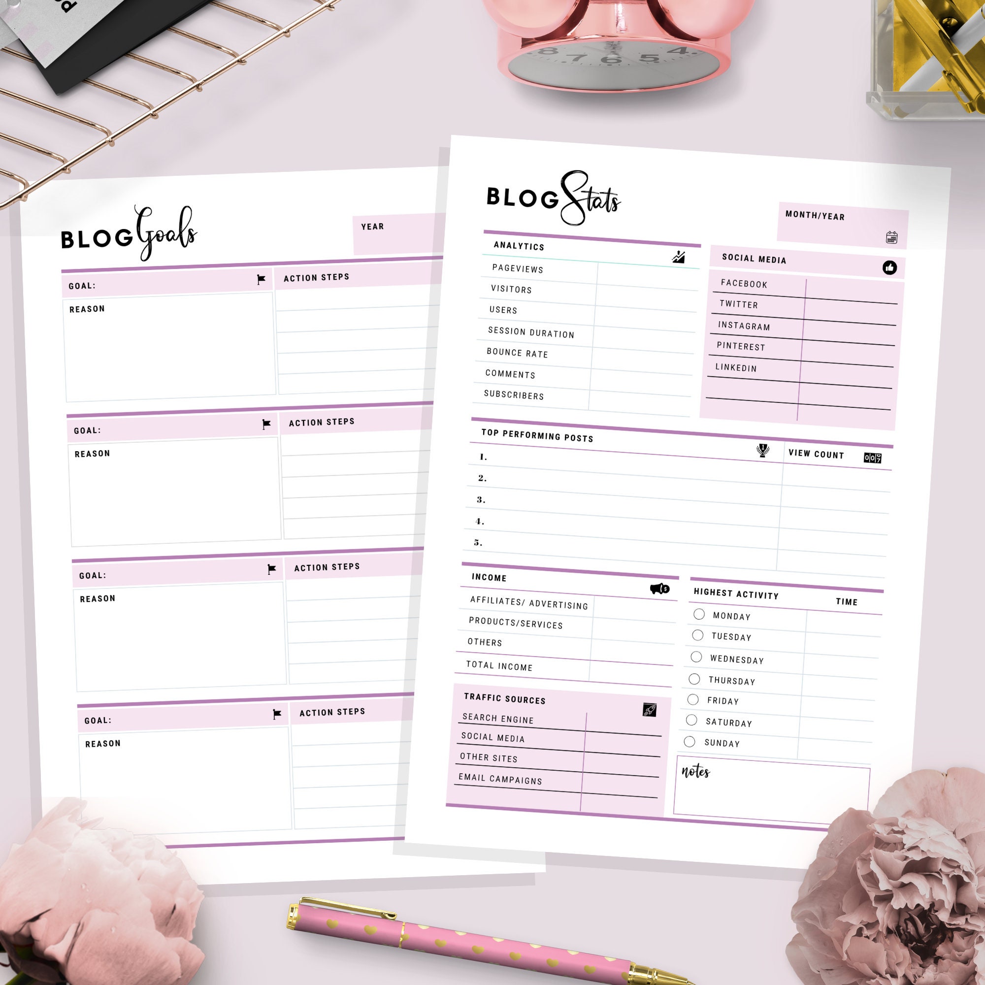 Ultimate Blog Planner, A4, A5, US Letter, Blogging Kit, Blogger Kit ...