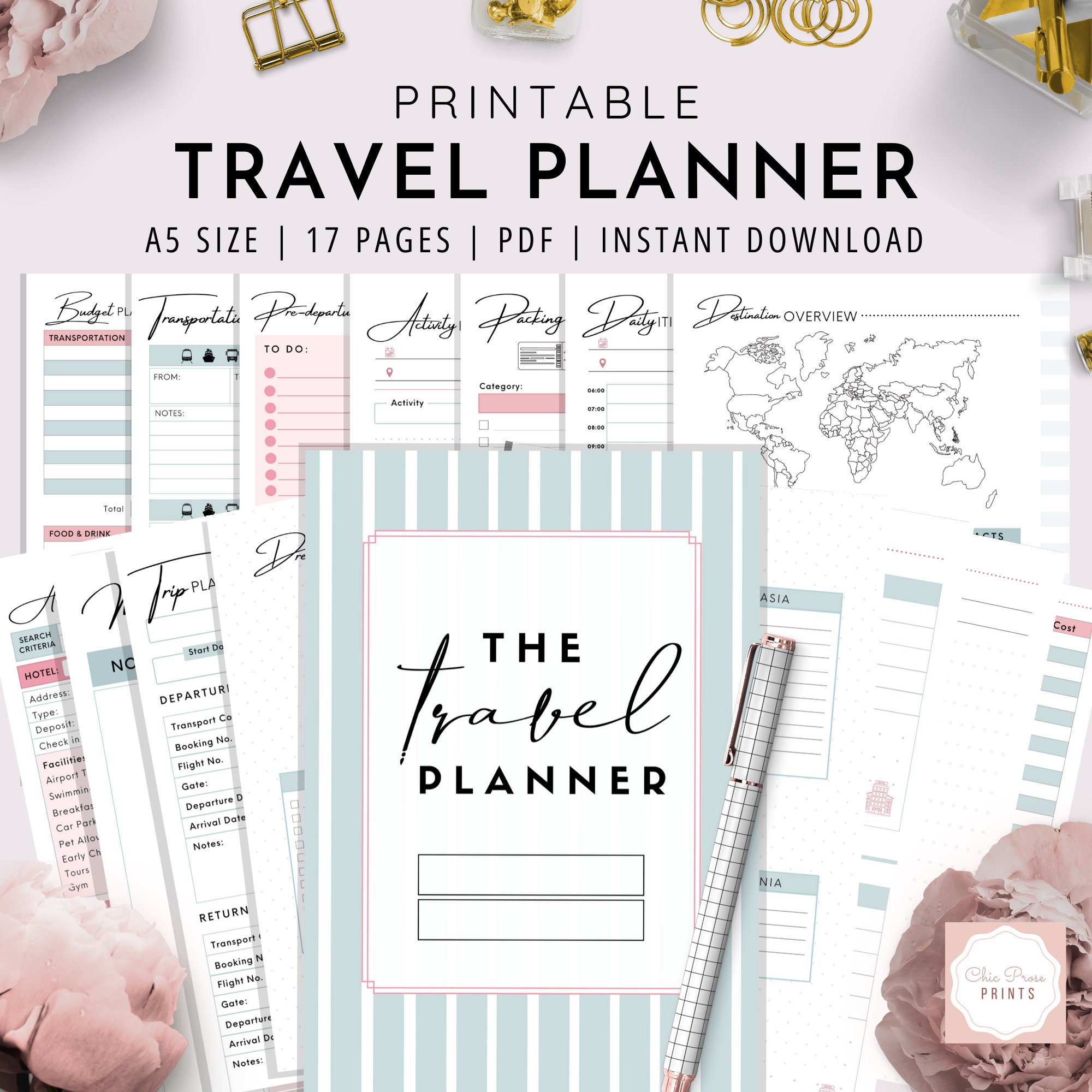 A5 Travel Planner Printable Travel Planner Trip Planner - Etsy