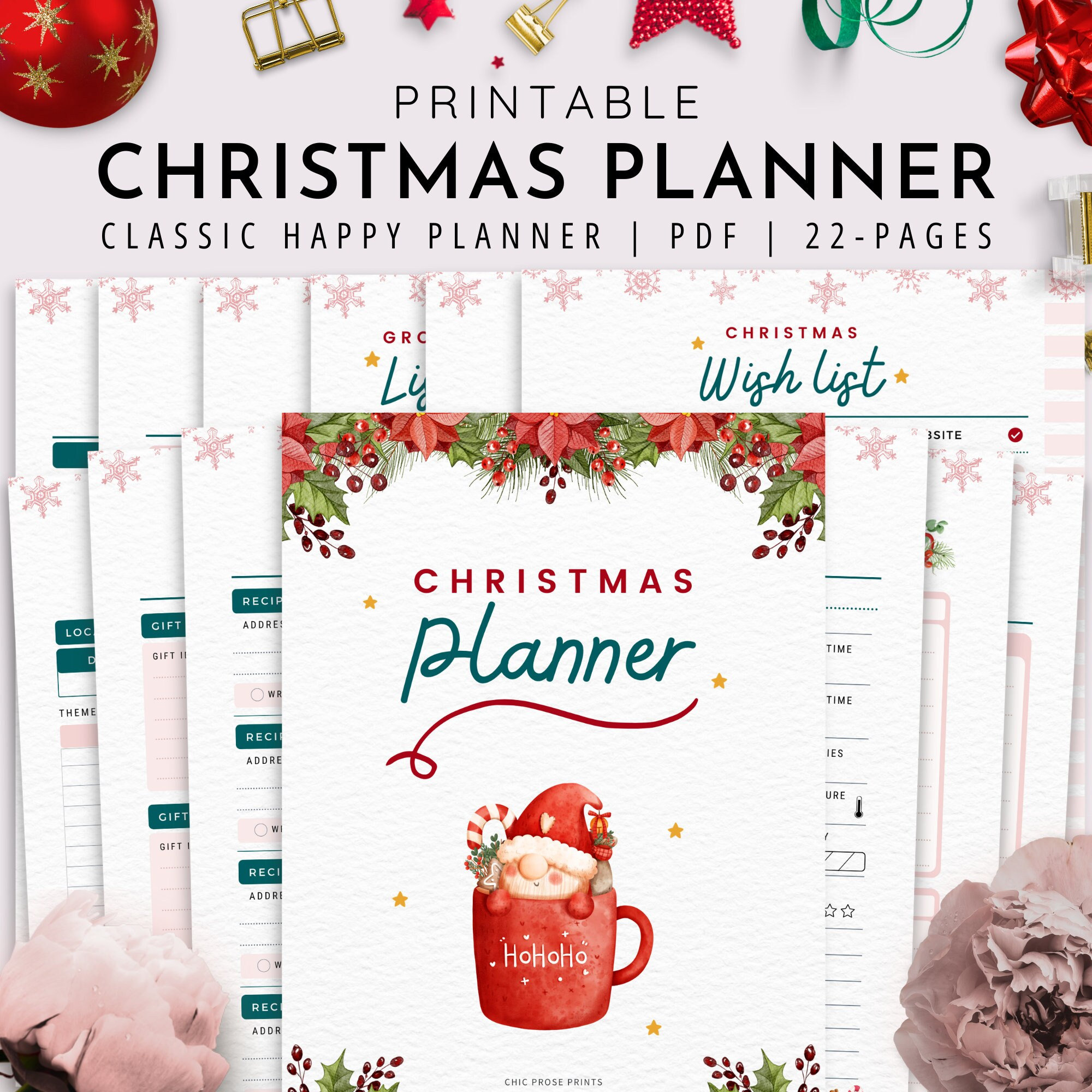 Classic HP Weihnachtsplaner, Urlaubsplaner, Geschenkplaner, Checklisten Weihnachten, Planer für Weihnachten | PDF | Klassischer Happy Planner