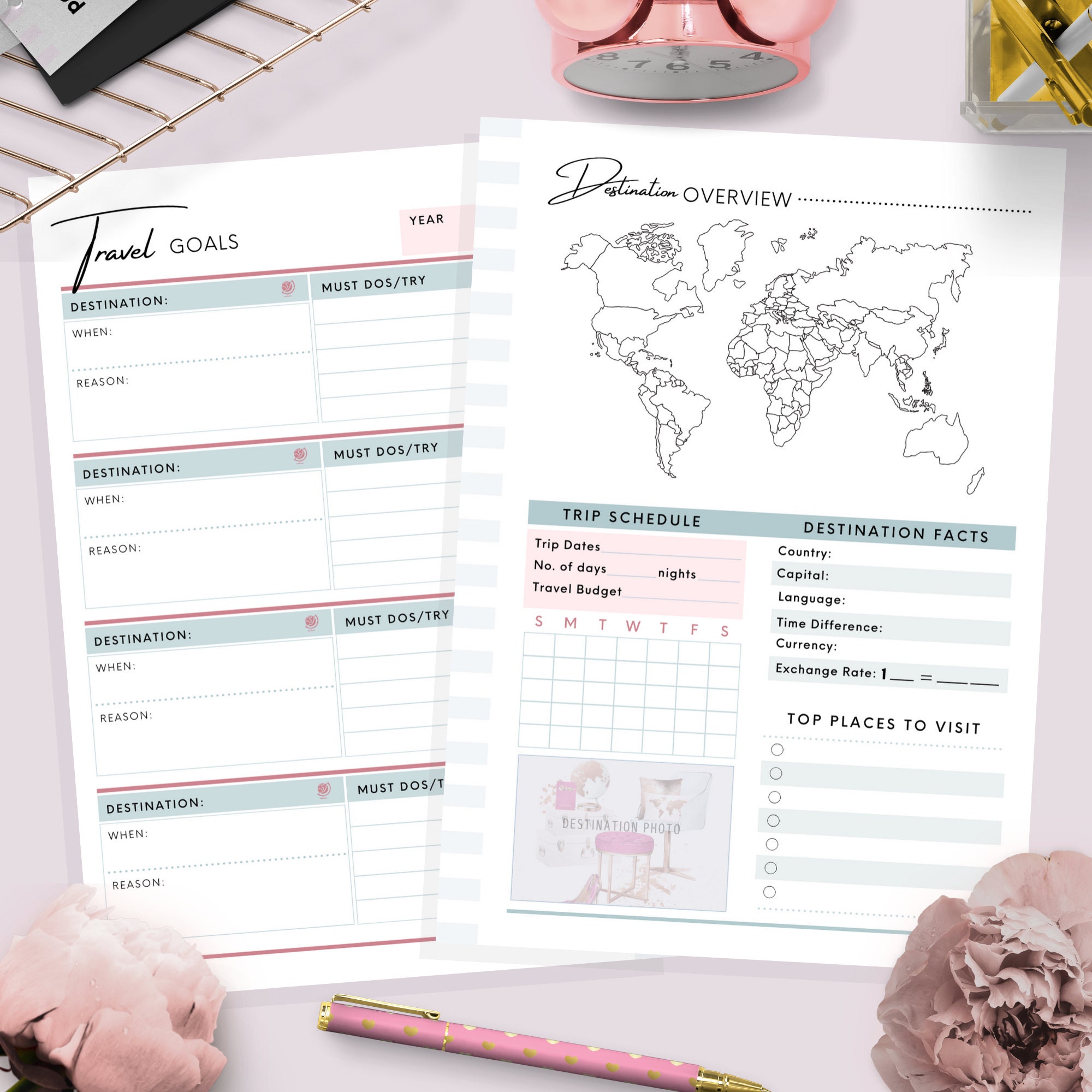 Travel Planner Printable Travel Planner Trip Planner Etsy