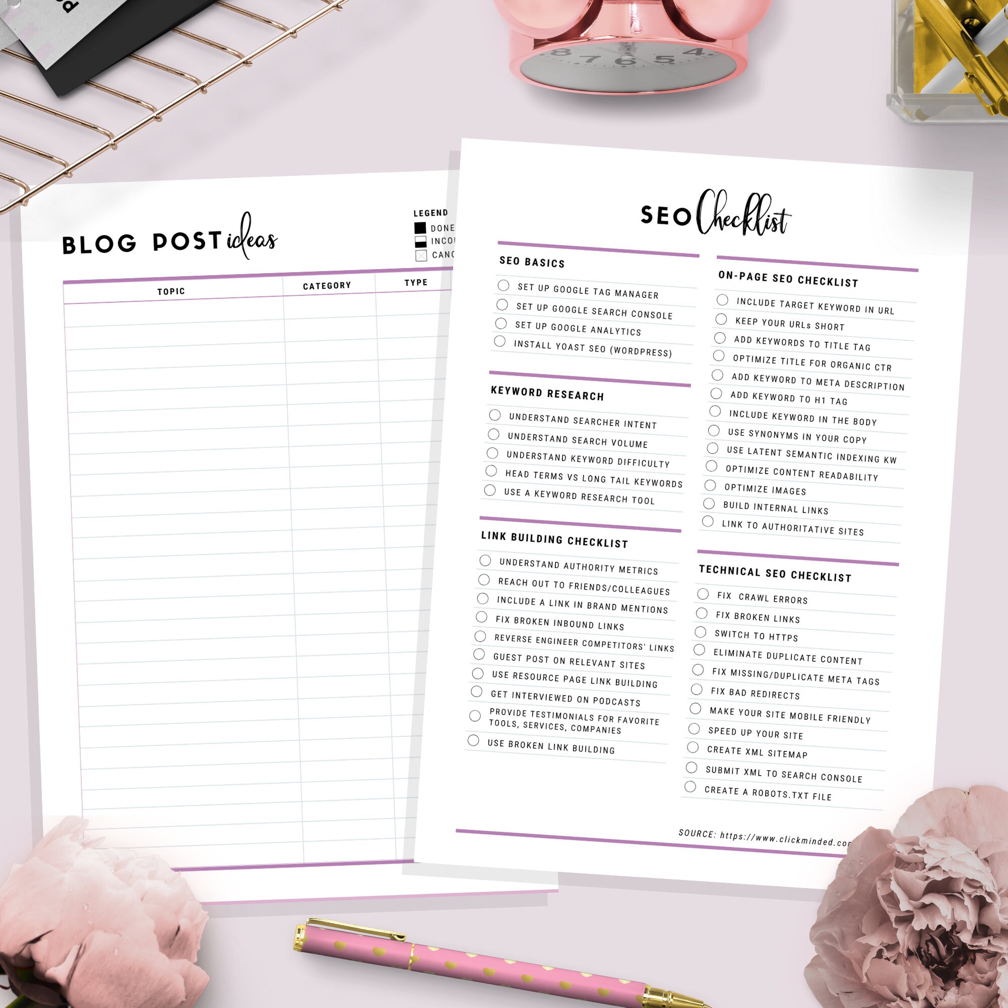 Ultimate Blog Planner, A4, A5, US Letter, Blogging Kit, Blogger Kit ...