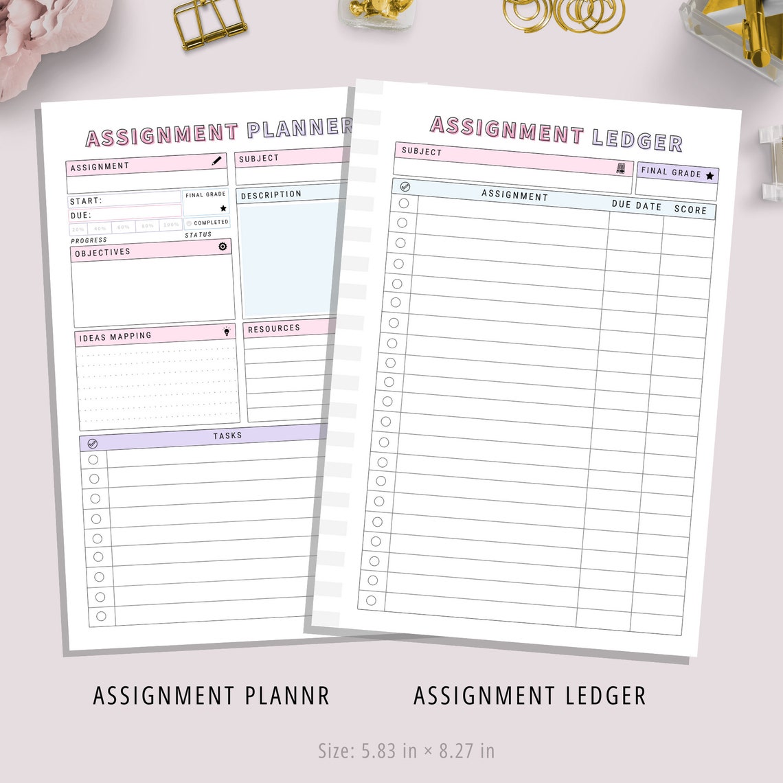 A5, Student Planner Printable , Study Planner, School Planner, College ...