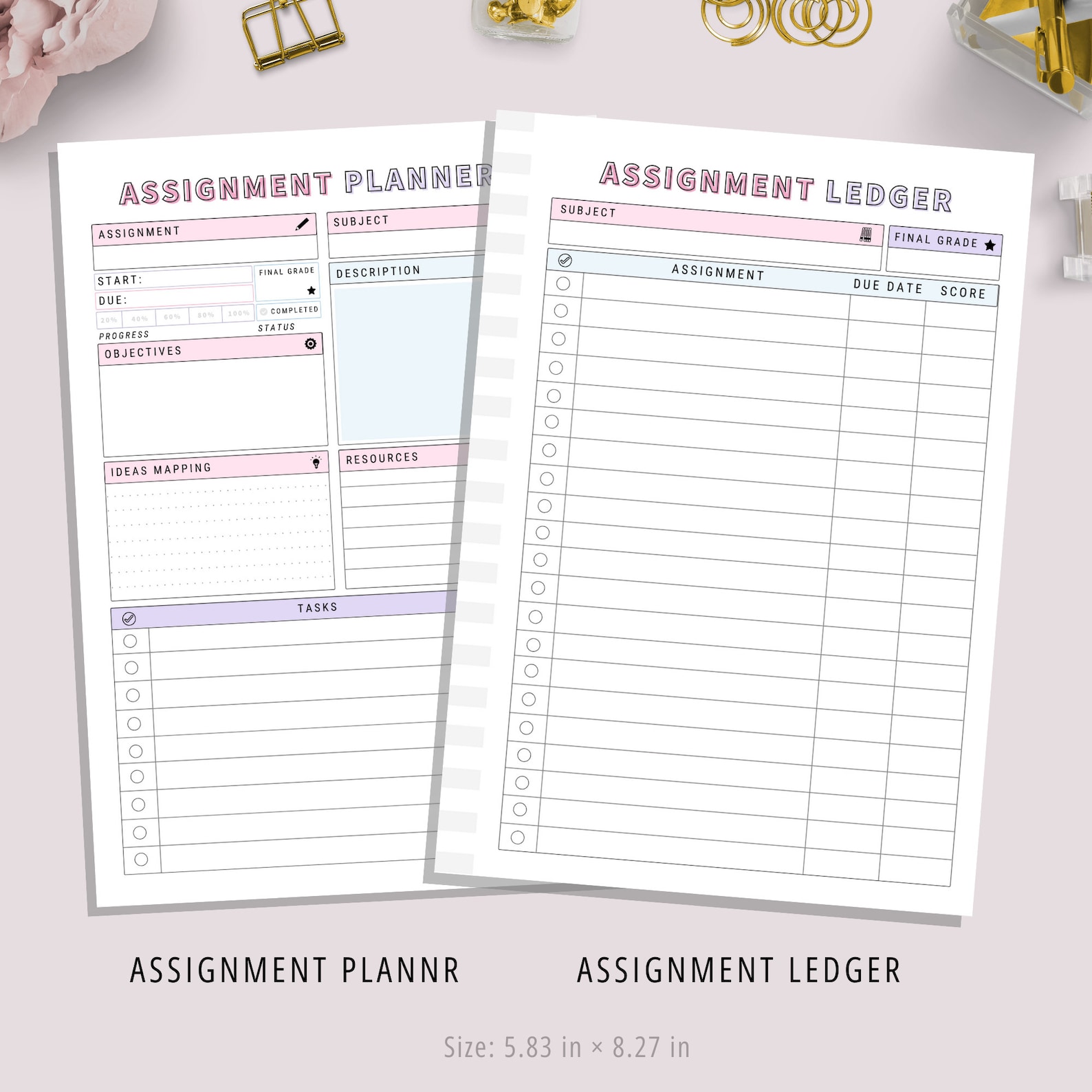 A5, Student Planner Printable , Study Planner, School Planner, College ...