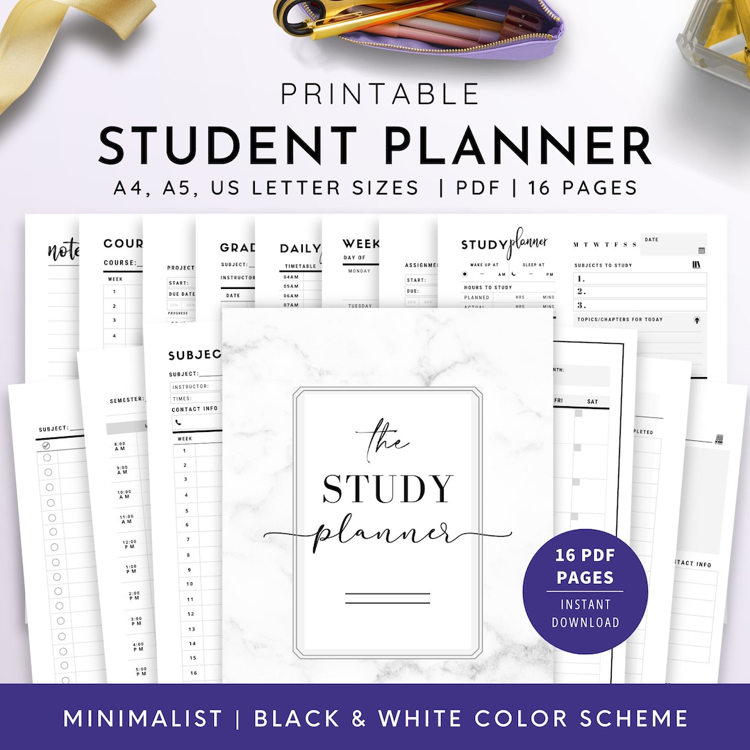 Student Planner Printable , Study Planner, School Planner, College ...