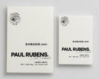 Paul Rubens High Absorption 100%  Cotton Watercolor Paper, 300gsm/140lbs, Cold Press, Loose Paper