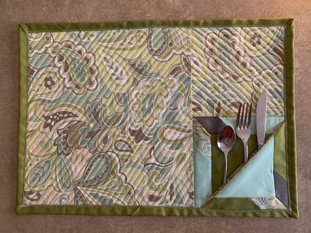 Set of 4 Placemats With Pocket Indoor/outdoor Etsy