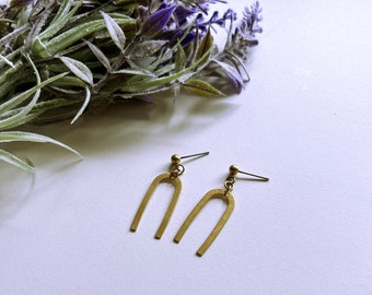 Audrey Arch | Dangle Earring | Raw Brass | Handmade | Gift | Fashion