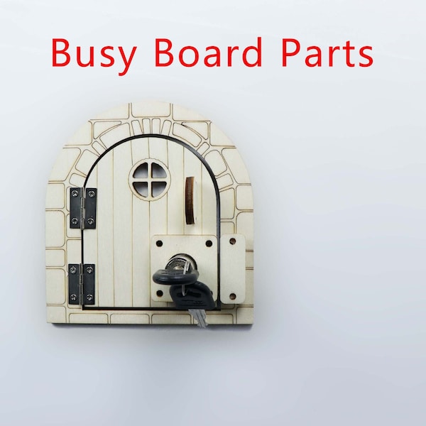 Montessori Wooden Busy Board Parts, Busy Board Diy Materials Accessories  Early Education Learning Skills Toys Parts 【castle gate】