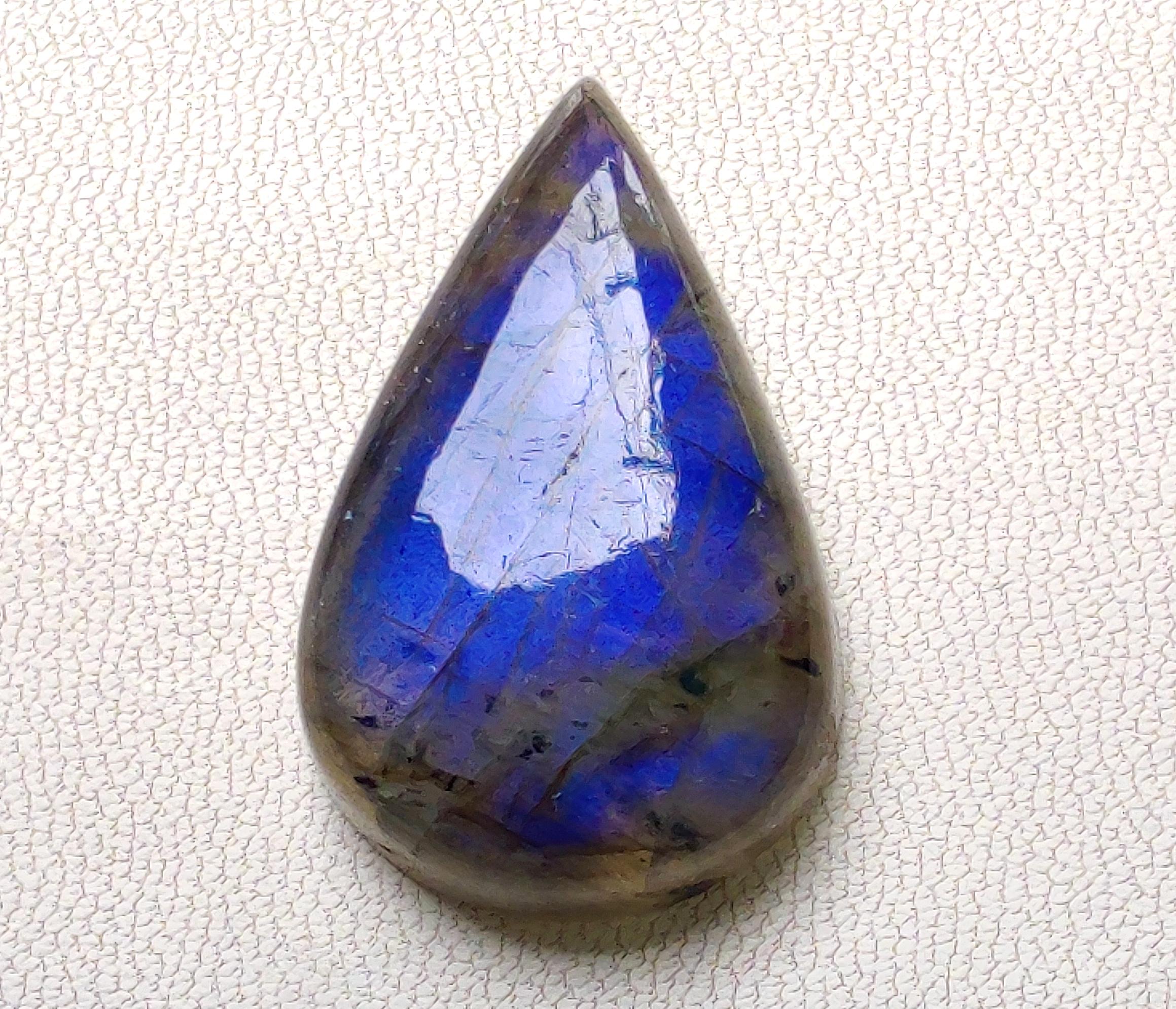 天然マルチブルーラブラドライトルースカボション ラブラドライト