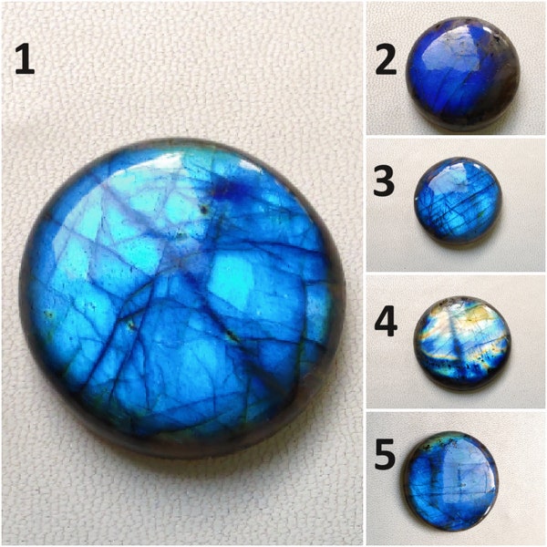 AAA++ Quality ~ Multi Blue Flashy Labradorite Cabochon Unique Labradorite Round Shape Stone For Making Jewelry Gemstone