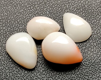 100% Natural Japanese Coral Cabochon, White Coral Pear Shape Gemstone 4 Carat 9x6 To 7x5 MM Handmade Jewelry Making Stone SG590