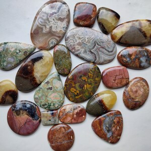Natural Mix Jasper Gemstone cabochon lot , flat back cabochon, Mix shape Jasper cabochon lot wholesale X112