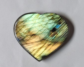 SALE!! Natural Labradorite Gemstone, Beautiful Labradorite Heart Shape Gemstone, AAA Quality Labradorite Gemstone, 33x38 MM 66 Cts G297