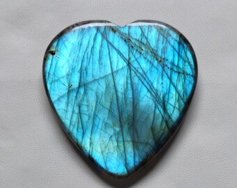 WOW! Natural Labradorite Gemstone, Beautiful Labradorite Heart Shape Gemstone, AAA Quality Labradorite Gemstone, 47 MM 128 Cts G298