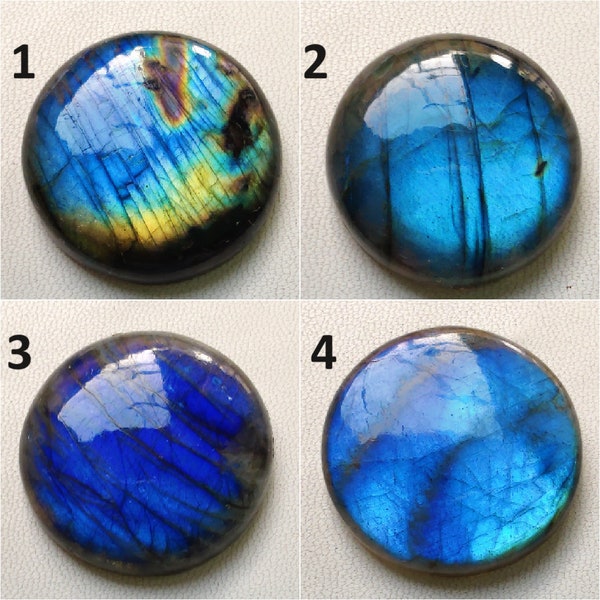 AAA++ Quality ~ Multi Blue Flashy Labradorite Cabochon Unique Labradorite Round Shape Stone For Making Jewelry Gemstone