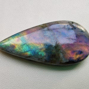 79 Cart AAA+++ Lila Labradorit Cabochon Birnenform Labradorit SchmuckStein Erstaunliche seltene Qualität 51X25 MM L210