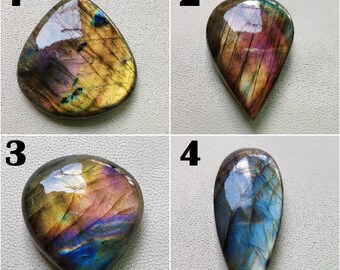 100% Natural Labradorite Gemstone, Multi Fire Labradorite Pear Shape Gemstone, AA+ Quality Labradorite, Labradorite Cabochon Gemstone