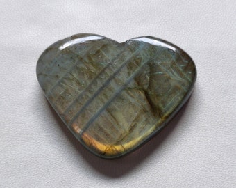 WOW !! Natural Labradorite Gemstone, Beautiful Labradorite Heart Shape Gemstone, AAA Quality Labradorite Gemstone, 31x40 MM 80 Cts G299
