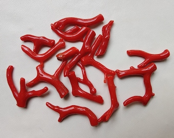Beautiful !! 100% Natural Italian Red Coral Stick Gemstone, AAA+ Quality Red Coral Stick, Loose Red Coral Smooth Polished 33X6/11X3 MM L352