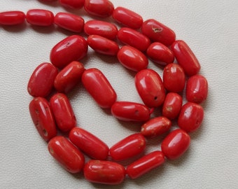 SALE !! Italian Red Coral Beads, 100% Natural Italy Coral Oval Shape, Coral Beads Gemstone, Well Polished For Jewelry Making SC496