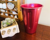 Vintage red anodised milk shake cup