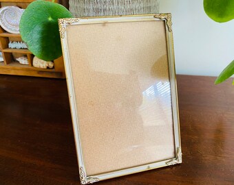 1960s mid century slightly convex glass photo frame with card easel back. Made in Denmark. 10x15cm