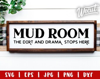 Mudroom the dirt stops here Barnboard Framed Canvas Sign