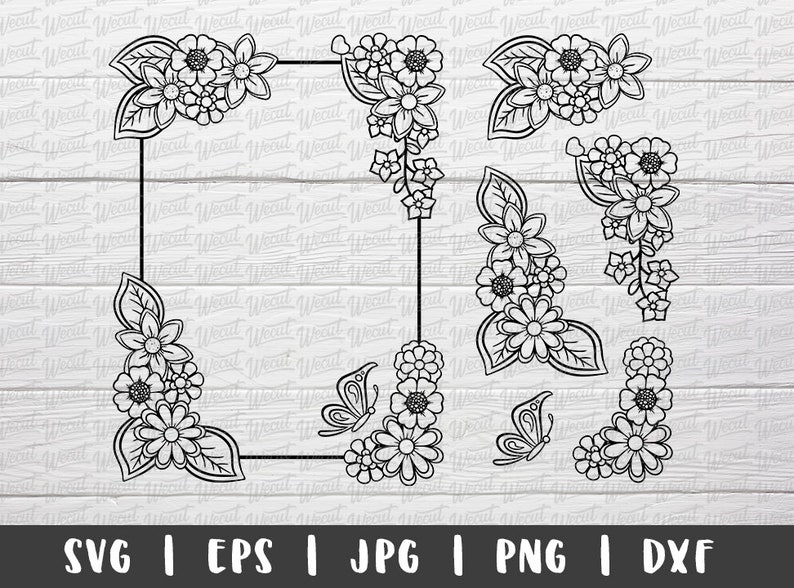 Free Free 195 Rectangle Flower Frame Svg SVG PNG EPS DXF File