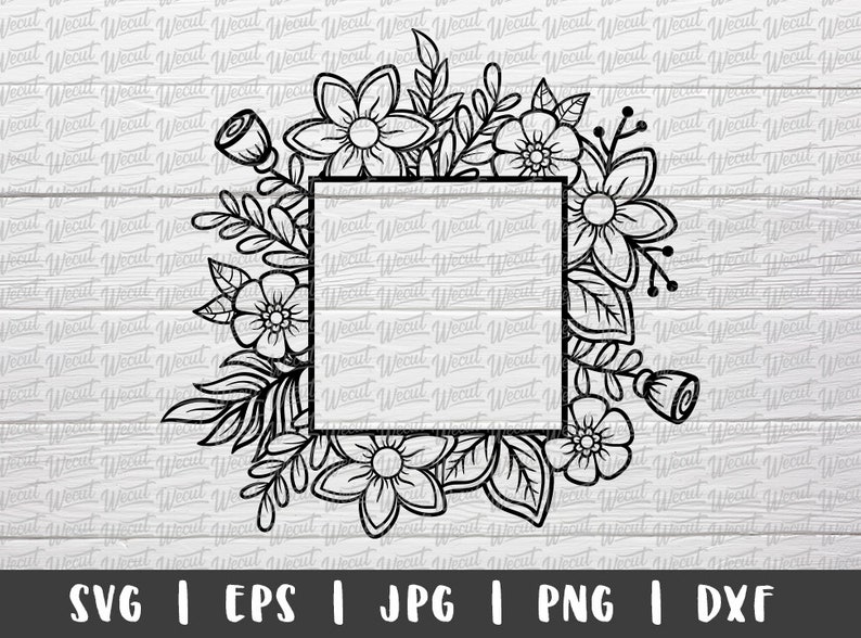 Download Square Flower Frame SVG files for Cricut / Rose svg ...