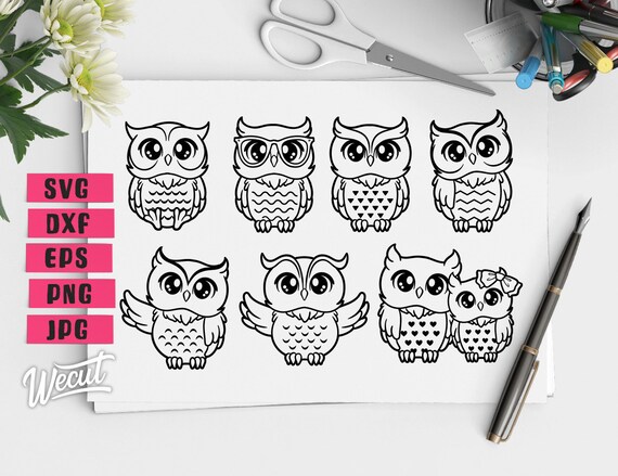 Download Cute Owl Svg Files For Cricut Owl Clipart Bundle Baby Owl Etsy