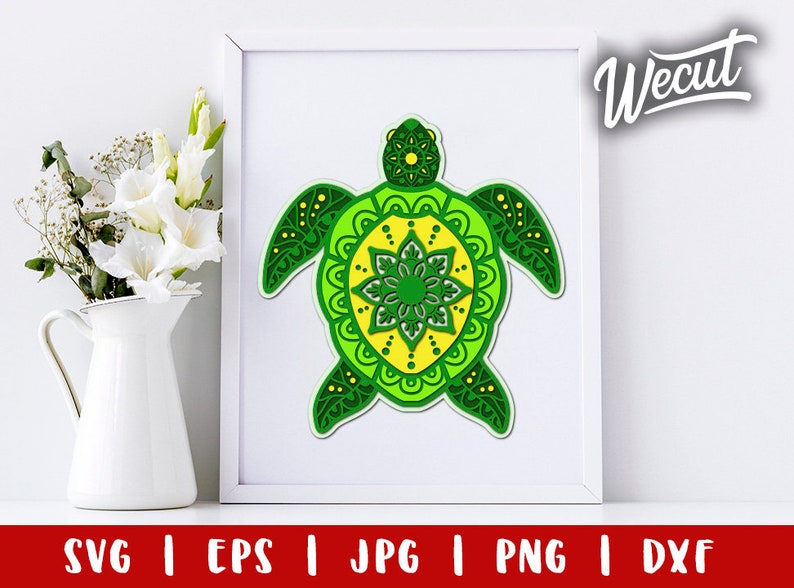 Download 3D Layered Mandala Sea Turtle SVG Files for Cricut ...