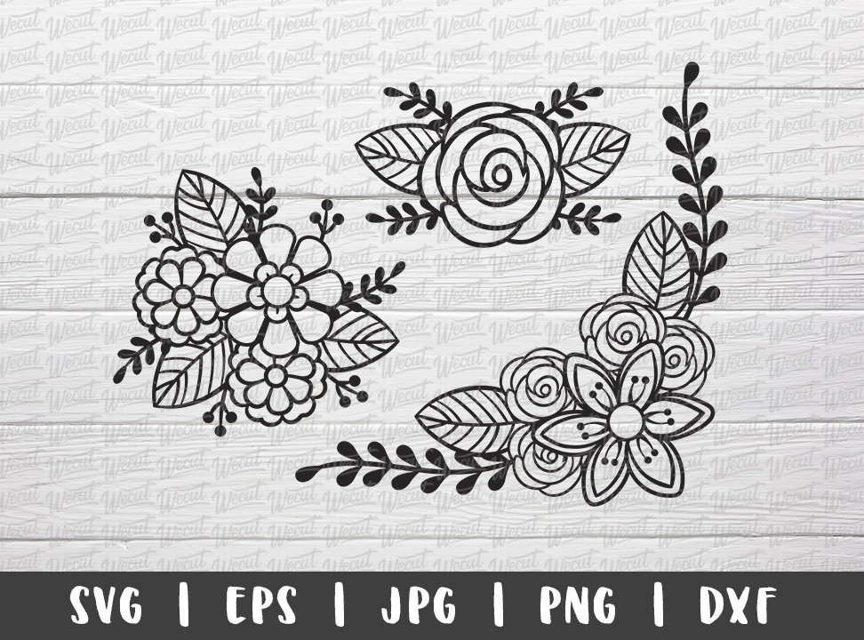 Download Flower Wreath SVG files for Cricut / Rose svg / Flower ...
