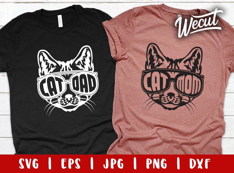 Cat Mom Cat Dad SVG Files for Cricut / Cat Clipart Bundle / | Etsy