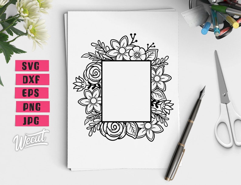 Free Free 347 Rectangle Flower Frame Svg SVG PNG EPS DXF File