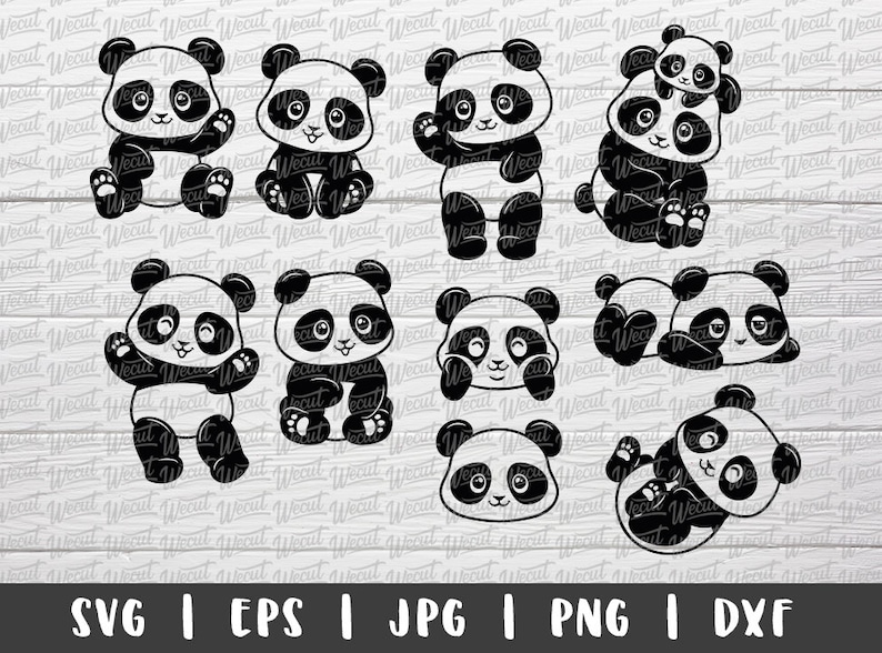Download Fichiers Mignons Panda SVG pour Cricut / Panda Clipart ...