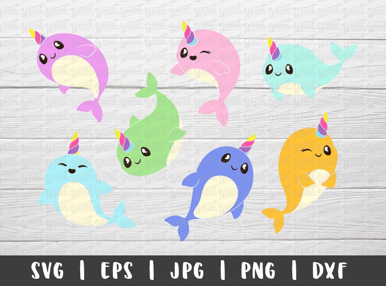 Cute Narwhal SVG Files For Cricut Projects Narwhal Clipart Etsy