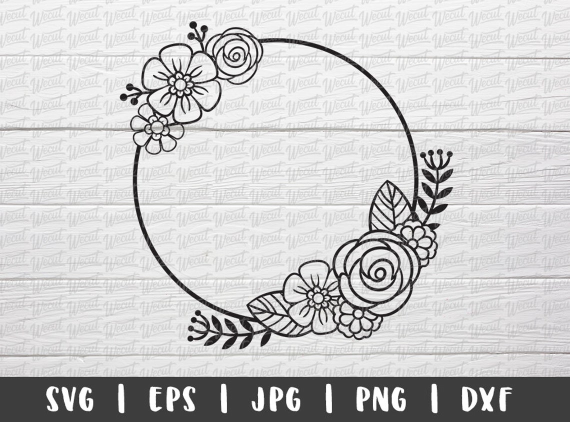 Black And White Flower Border SVG