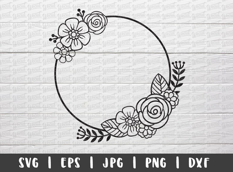 Round Flower Frame SVG files for Cricut / Rose svg ...
