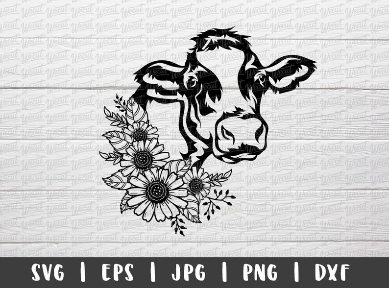 Download Cow Floral SVG Files for Cricut / Heifer svg / Cow Head ...