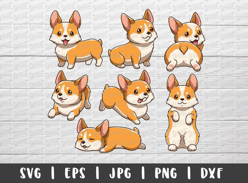 Download Cute Corgi SVG Files for Cricut / Corgi Clipart Bundle / Corgi | Etsy