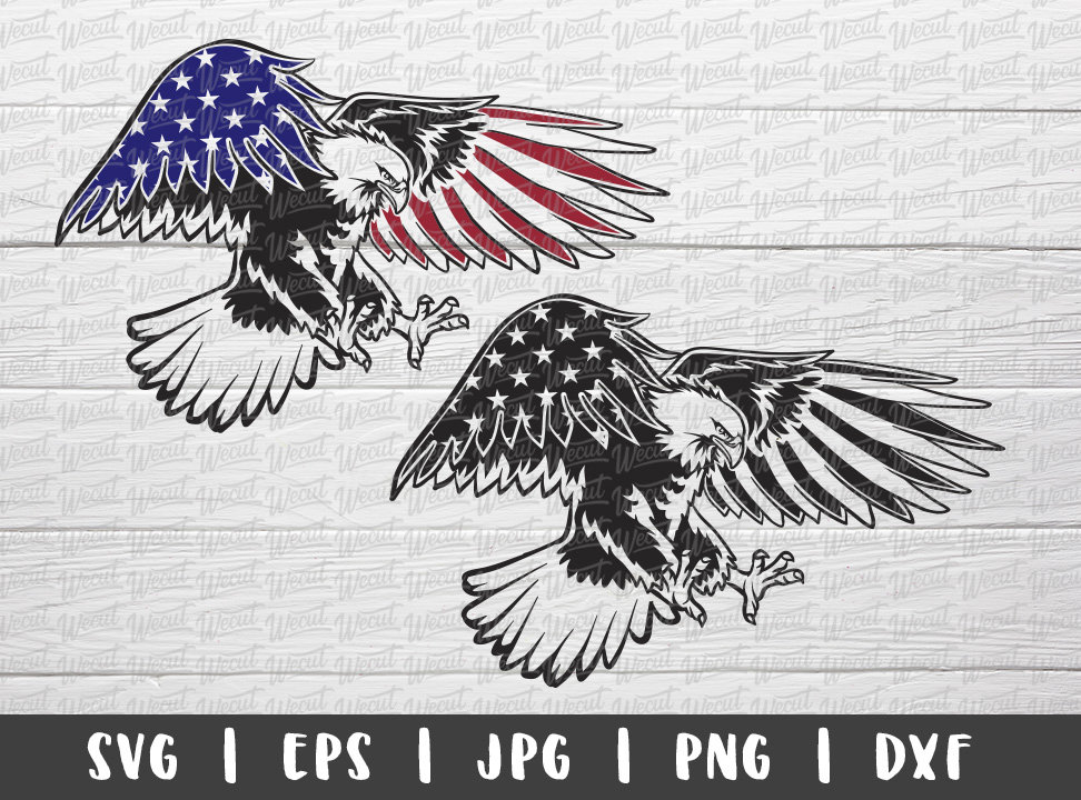4th of July Bald Eagle SVG Files for Cricut / US Flag Svg / | Etsy