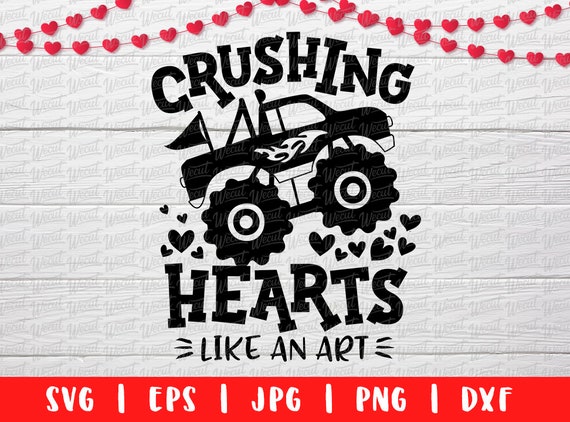 Download Boy Valentine Svg Heart Crusher Crushing Hearts Monster Etsy