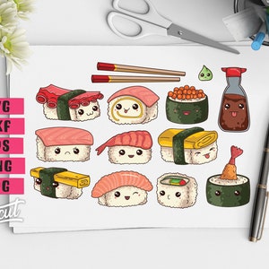 Kawaii Sushi SVG Files for Cricut Projects / Japanese Food - Etsy