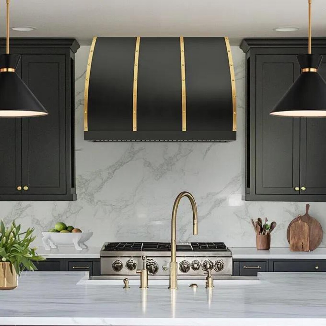Custom Range Hood Cover – Handmade Metal Kitchen Vent Hood – Modern or ...